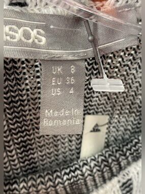 ASOS Marled Sweater With Pencil Skirt in Black and White